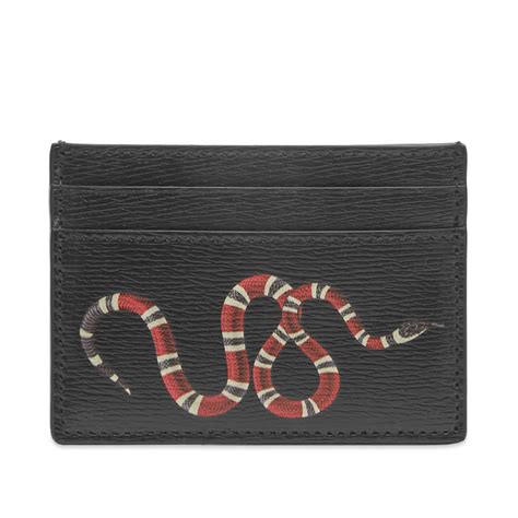 gucci card holder snake black|gucci snake credit card holder.